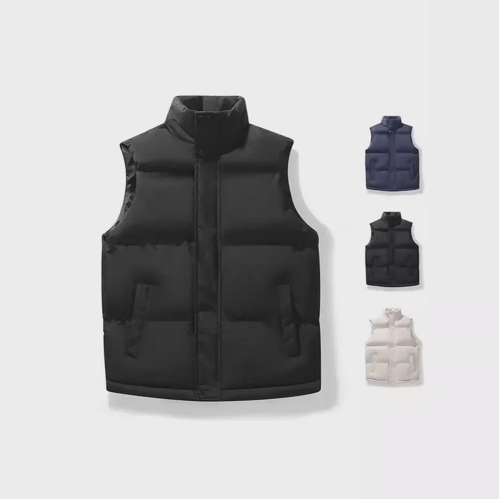 Мужской жилет из толстого хлопкового пуха на осень и зиму - модная куртка без рукавов для повседневной носки
