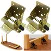2Pcs Folding Bracket Iron Folding Lock Extension Table Chair Bed Leg Foldable Support Brackets Hinge Self Lock Hinges