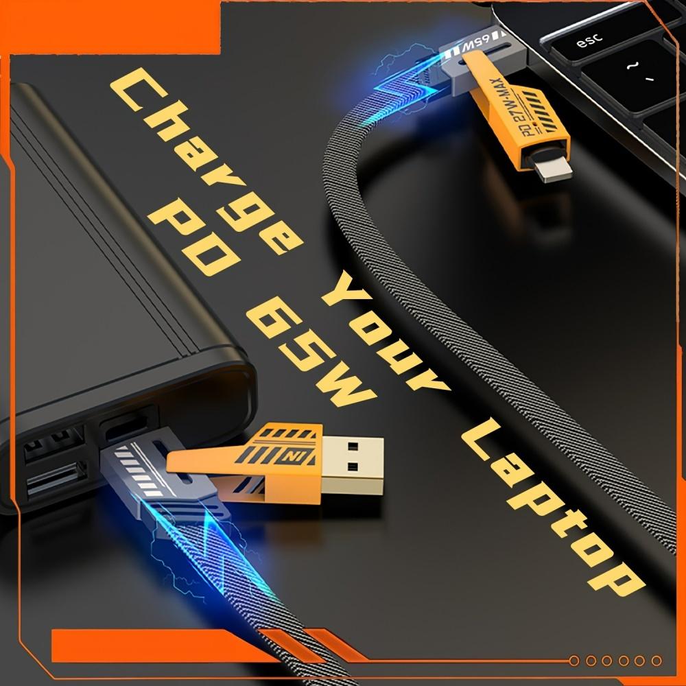 4-in-1 Super Fast Charging Cable PD 27W Dual Type-C 65W Fast Charging Multifunctional Data Cable