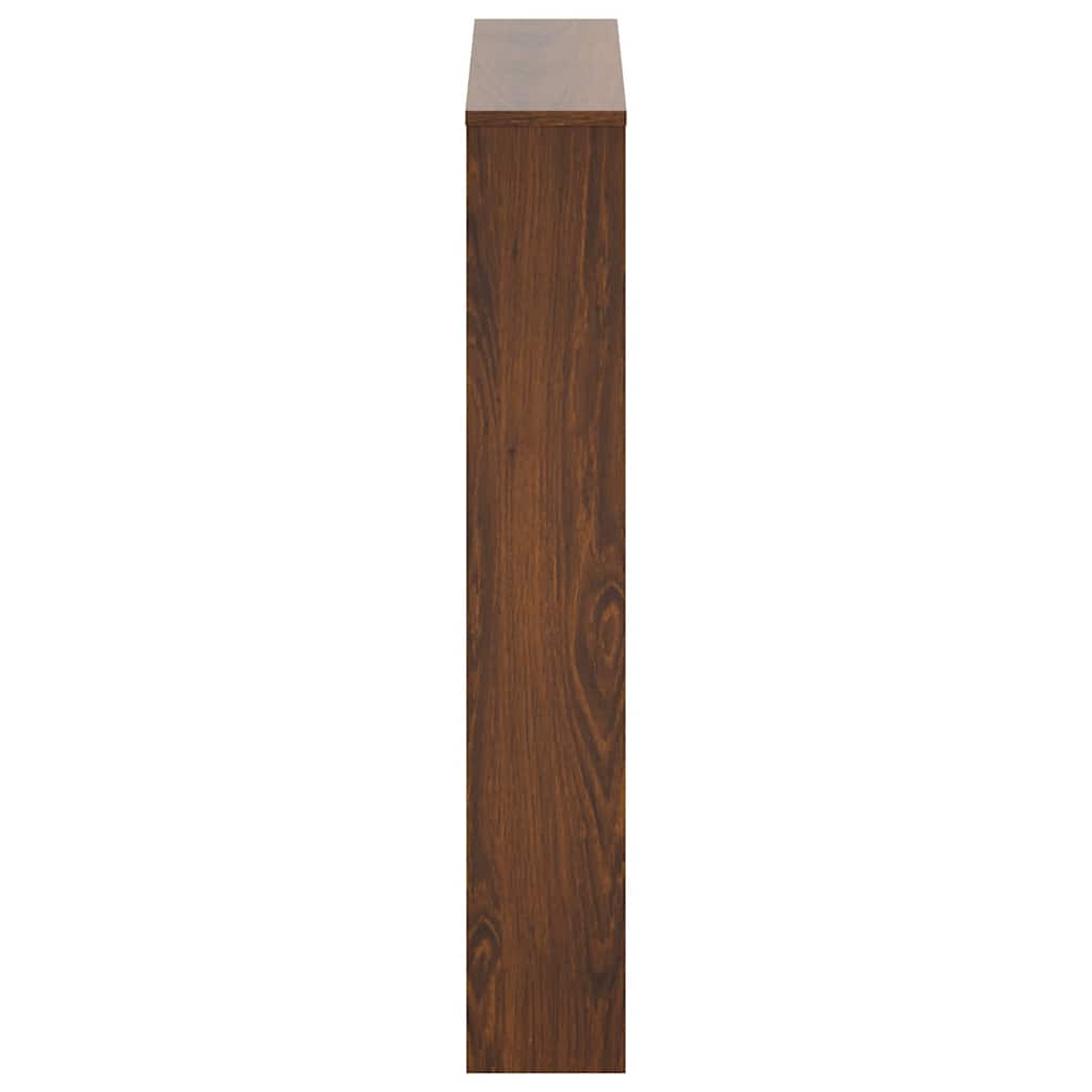 Shoe Cabinet with Mirror 3 Flip Down Compartments Brown Oak Effect