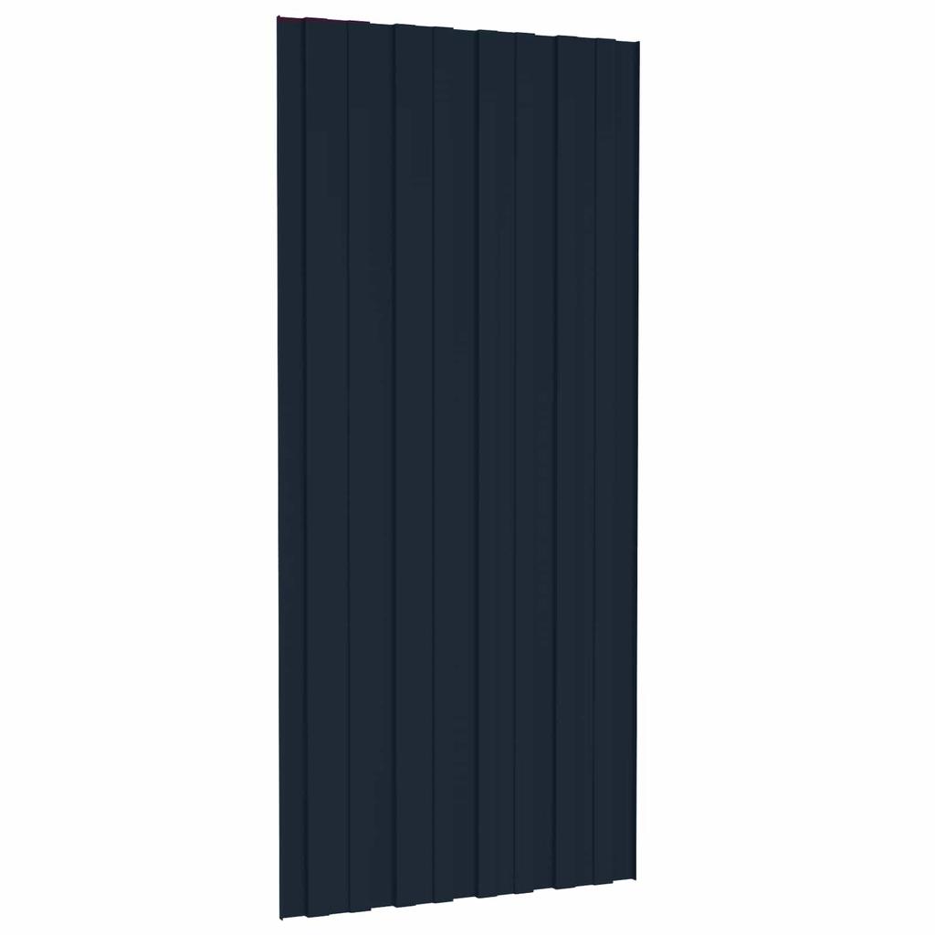 Roof Panel 12 pcs Anthracite 100 x 45 cm Galvanized Steel