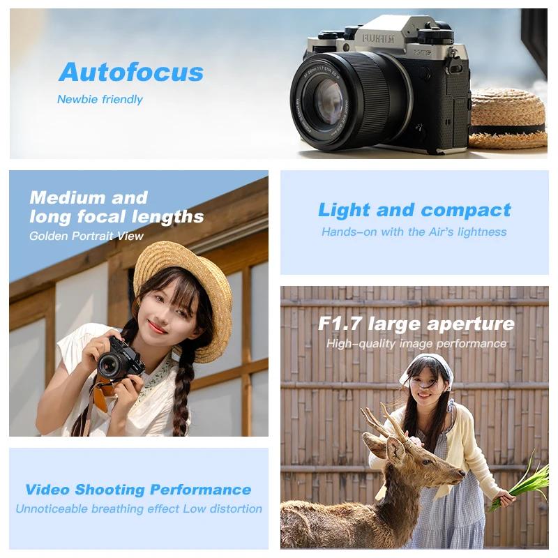 AF 56mm F1.7 Fuji X Mount Z Mount Lens APS-C Lens Lightweight Large Aperture for Nikon X-T5 X-T4 X-T30 II X-S10 X-T200