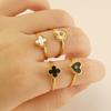 Titanium Steel Four-leaf Clover Love Ring Fashionable Versatile Commuter Simple Women's Ring