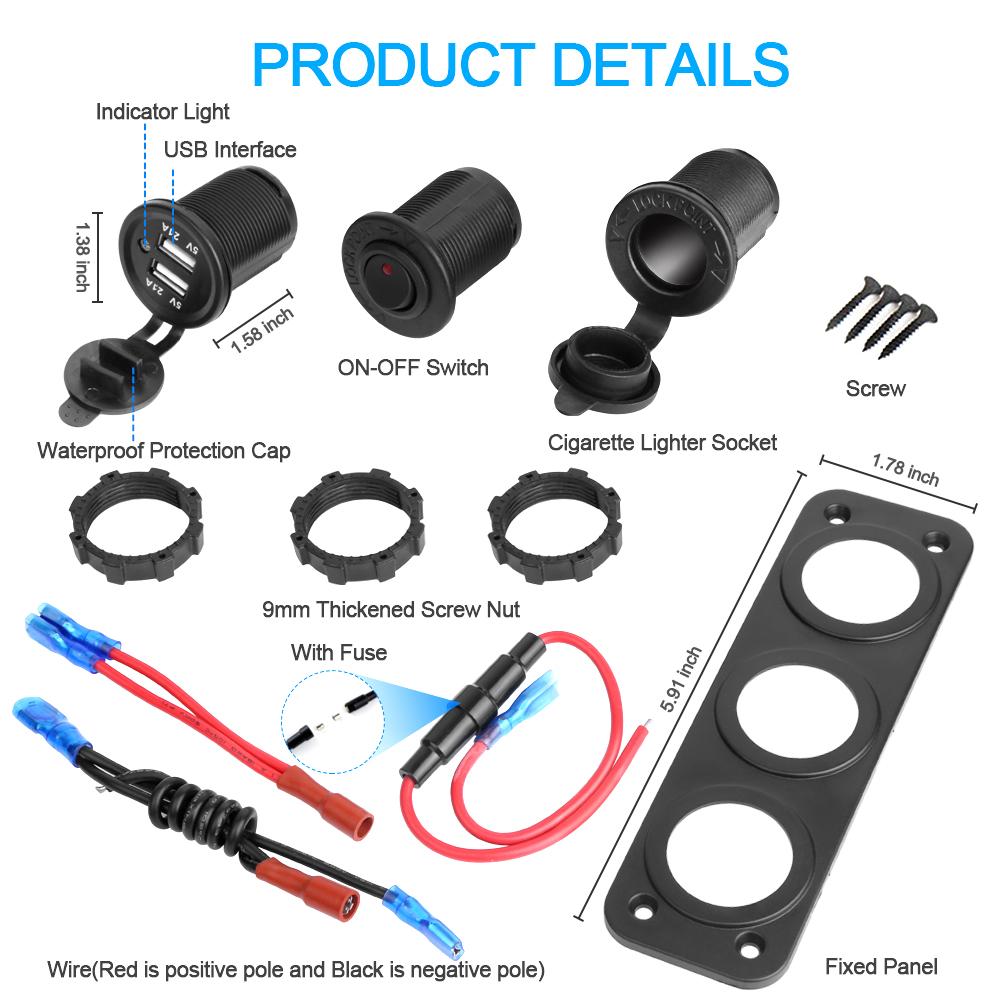 12 В/24 В двойной USB зарядное устройство розетка адаптер разветвитель автомобиль грузовик лодка водонепроницаемый электронное зарядное устройство