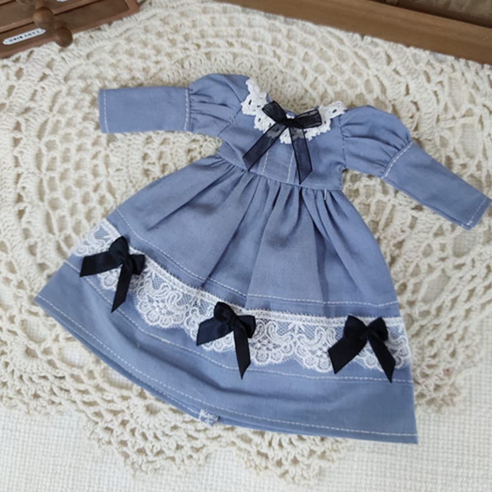 Rakulifey Костюм Блайз волосы Кукла Блайз Obitsu 24 набор набор, одежда, платье, аксессуар, одежда, универсальный, 2 предмета (серо-синий)