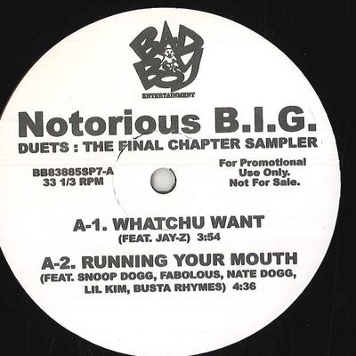 12-дюймовая пластинка NOTORIOUS B.I.G. - Дуэт : The Final Chapter СЭМПЛЕР BB83885SP7 BAD BOY US Рэп и хип-хоп/R&B Б/у