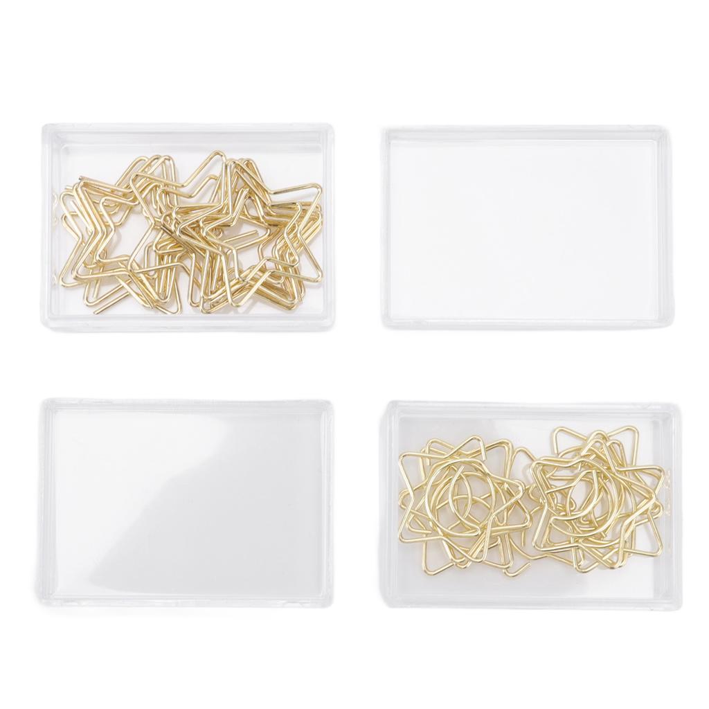 100 Pcs Paper Clips Portable Small Anti Slip Cute Star Moon Shape Electroplating Gold Metal Office F