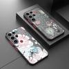 Matte Phone Case For Samsung Galaxy S23 S22 S21 S20 Fe Ultra S10 S9 S8 Plus S10e S10lite Note 10plus 20ultra 8 Dark Blue Flower