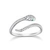 Genuine 925 Sterling Silver Snake Size Open Adjustable Finger Rings for Women Three Colors Wedding Jewelry