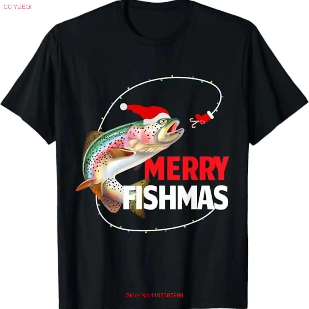 New Funny Merry Fishmas Trout Fishing Fisherunisex T Shirt S 3xl Made In Usa Vintage Versatile Fashion Casual