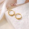 Премиальные минималистичные серьги-кольца из титановой стали для женщин, золотые серьги, золотые серьги с вращающимися бусинами