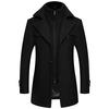 Autumn and Winter Woolen Coat Men's Slim Plus Size Thick Woolen Trench Jacket