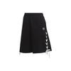 Originals Trefoil Side Striped Elastic Waist Loose Straight Casual Shorts Women Bottoms Black HS2602