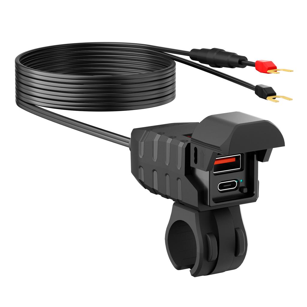 Адаптер питания для мотоцикла с портами USB C PD 36 Вт и USB A 18 Вт, светодиодным вольтметром, независимым выключателем для квадроцикла, трайка,