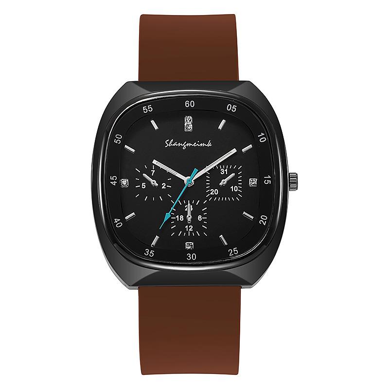 Large Dial Imitation Needle Watch for Men Casual Waterproof Silicone Strap Quartz Watches Women Watch