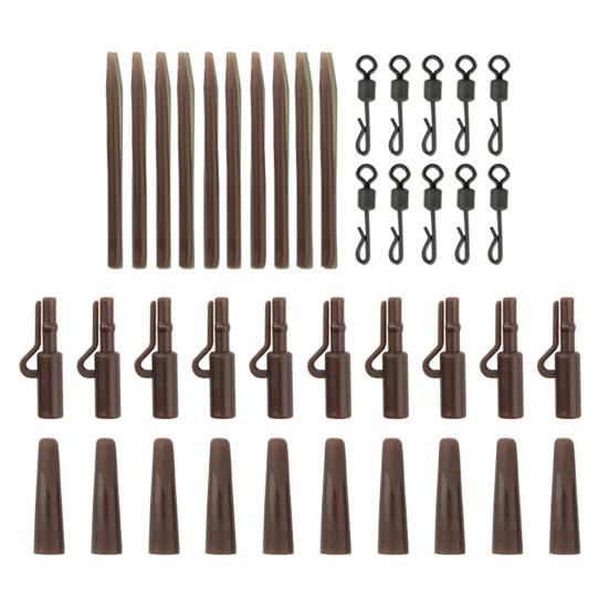 40 шт./компл. набор принадлежностей для ловли карпа с ящиком для хранения портативные металлические вертлюги мягкие трубки рукава комплект снастей для ловли карпа