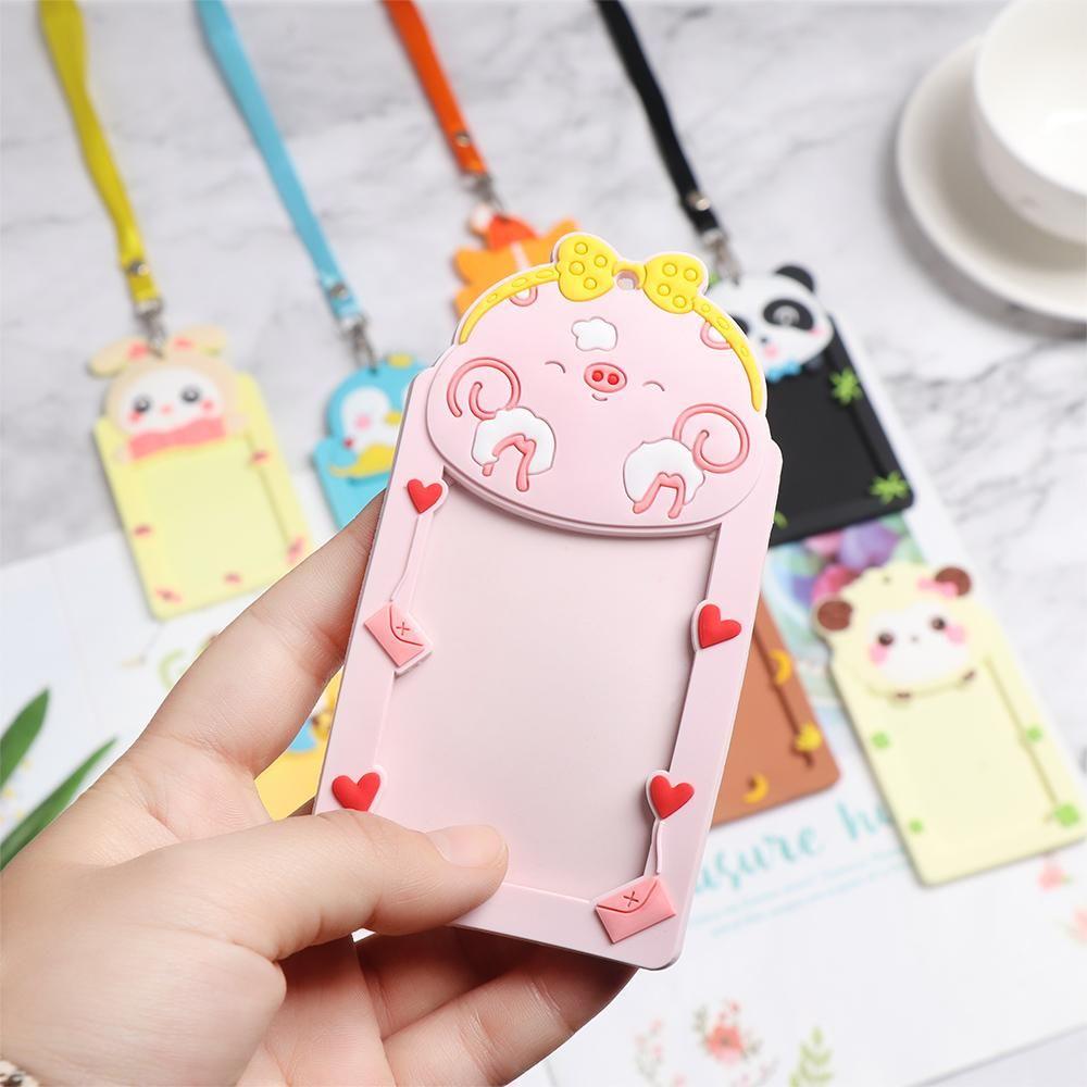 Многоцветный протектор для бейджа, милый чехол для карточки с животным, кармашек для визитки/ID-карты, держатели для карт