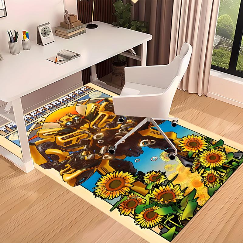 Bumblebee and Optimus Prime Printed Absorbent Washable Carpet, Non-Slip Bathroom Mats, Kitchen Rugs, Yoga Mat,Living Room Entrance, Camping Picnic Rug