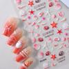 5D Relief Small Fresh Ocean Wind Nail Sticker, Starfish Shell Coconut Tree Three-Dimensional Relief Nail Sticker Bag