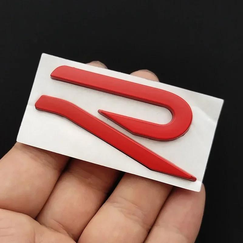 opq1 3D Metal R Logo Badge Emblem Car Body Tail Trunk Decals Sticker For VW Volkswagen GTI R Rline Golf Beetle Passat Sharan Jetta
