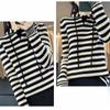 IHUASU Вязаный женский свитер с капюшоном, осенне-зимний утолщенный полосатый кашемировый низ, рубашка, тонкий джемпер, шерстяной свитер