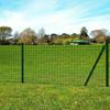 VidaXL Fence Set with Ground Stakes Garden 25 X 1.2 M Steel Green 142389