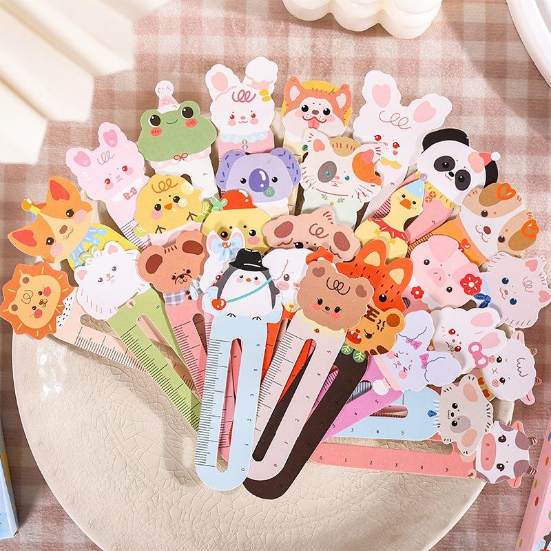 Cute Animal Bookmarks Paper Ruler for Kids Birthday Party Favor Classroom Prize Back To School Stationery Children Gift