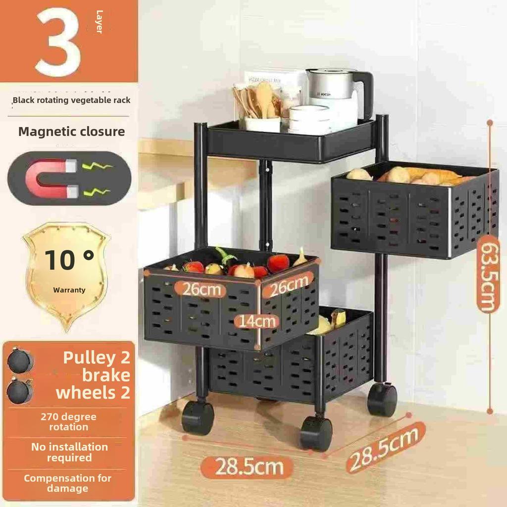 Многоуровневая тележка для хранения на колесиках, кухонный органайзер, подставка, хозяйственная тележка с колесами для домашней кухни, гостиной