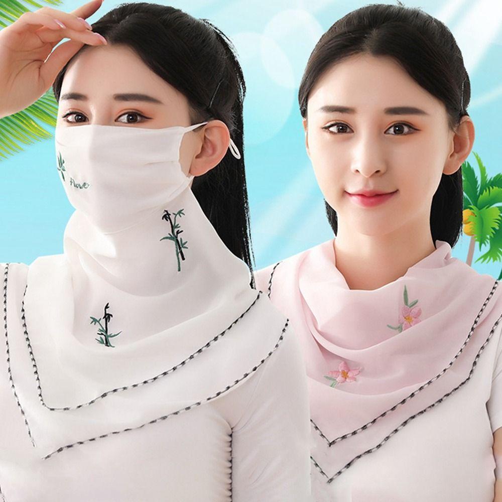 Sun UV Protection Hiking Face Scarves Sunscreen Veil Ice Silk Mask Triangular Scarf Face Cover