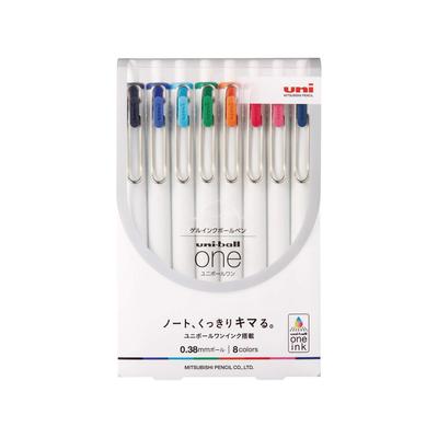 Гелевая ручка Mitsubishi Pencil Uni-ball One 0.38 мм, набор из 8 цветов UMNS388C