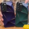 Геометрический принт Для Y72 33S 11 03 36 96 Lite 35 16 Iqoo 12 V40 SE 5G 29 40 21 30 X80 Pro Vivo Чехол для телефона из закаленного стекла Черный