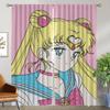 Sailor-Moons Tulle for Bedroom Blackout Curtains 2 Pieces Modern Living Room Curtains Shades Window Curtain Halloween Decoration