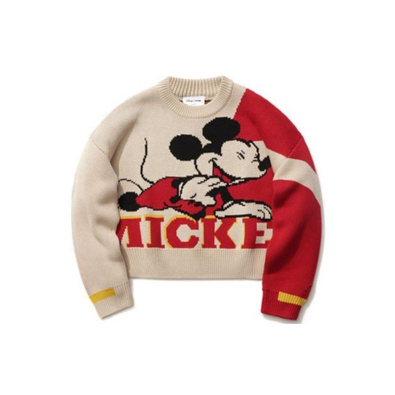 Li Ning Сотрудничество с Disney Логотип Принт Микки Маус Свитшот с круглым вырезом Женский Свитшот Красный AMBR004-1