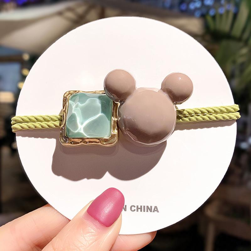 Изысканная резинка для волос с четырехлистным клевером из стразов - Высокоэластичная резинка для хвостика