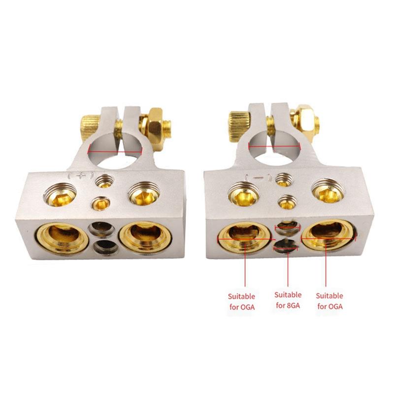 A03E-Car Battery Terminal Connectors With Covers Shims Modified Battery Joint Positive Negative Power Adapter Accessories