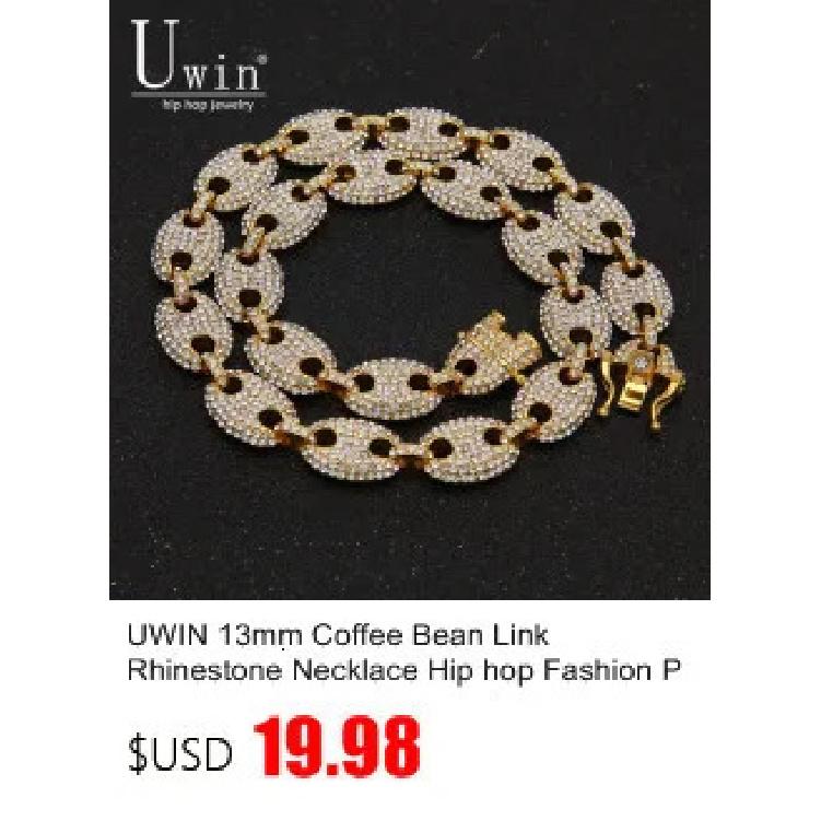 Uwin S-Link Miami RoseGold Color 12mm Cuban Link Pink Rhinestone Necklace Chain Full Bling Punk Bling Bling Charm Hiphop Jewelry