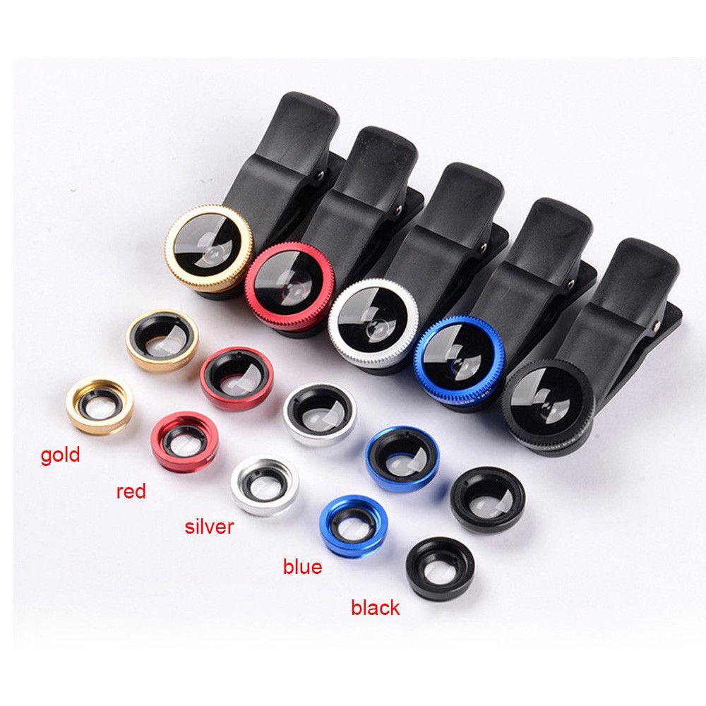 Аксессуары Насадка-объектив для телефона 3 в 1 Набор объективов для камеры Макро Широкоугольный Рыбий глаз