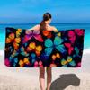 Яркое пляжное полотенце с бабочками, одностороннее, 2D, быстросохнущее, из микрофибры, для бассейна, пляжа, плавания, разноцветное, в стиле бохо, для любителей природы