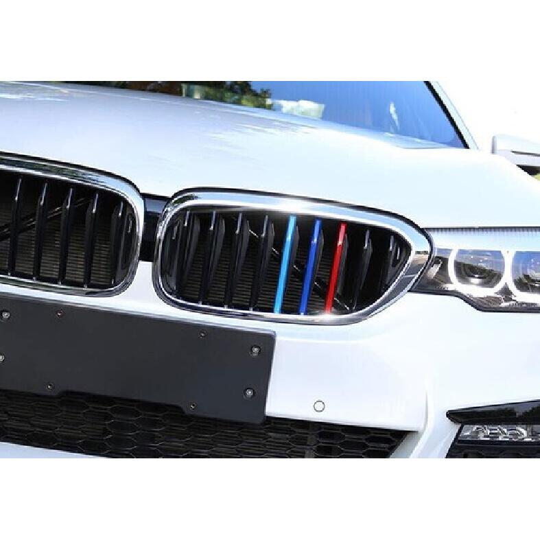 For BMW 5 Series 2018- ABS 3-Colors Front Bumper Mesh Grill Grille Strip 3X
