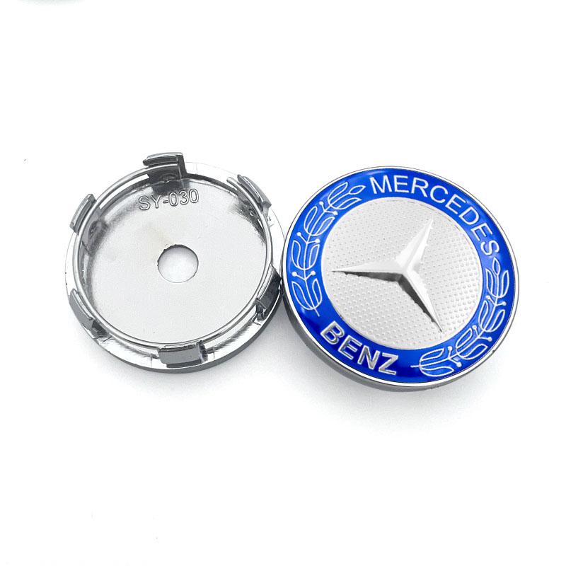 IJZN6 4pc 56/60mm Auto Wheel Center Cover Badge Stickers Hub Cap Stickers For Mercedes Benz C43 C63 C55 C Class AMG C180 C200 C220 C30