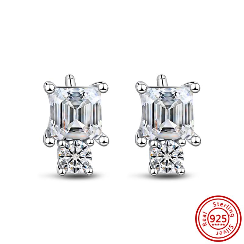 925 стерлингового серебра Шарм Двойной обруч Вечные Серьги Сердце Женская мода Подвеска Сверкающий Паве Серьги-гвоздики Подарки