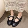 Высококачественные популярные женские туфли на плоской подошве с пряжкой на ремне-банте, туфли Мэри Джейн 2024, повседневная легкая обувь для женщин