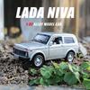 Diecast 1:32 LADA NIVA Jeep Alloy Retro Car Model Car Central Control Ornaments Sound and Light Toy Christmas Gifts for Children