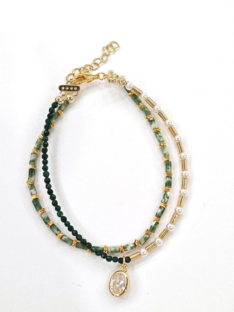 Высококачественный позолоченный браслет из натуральных камней - идеальный подарок для девушки или друга