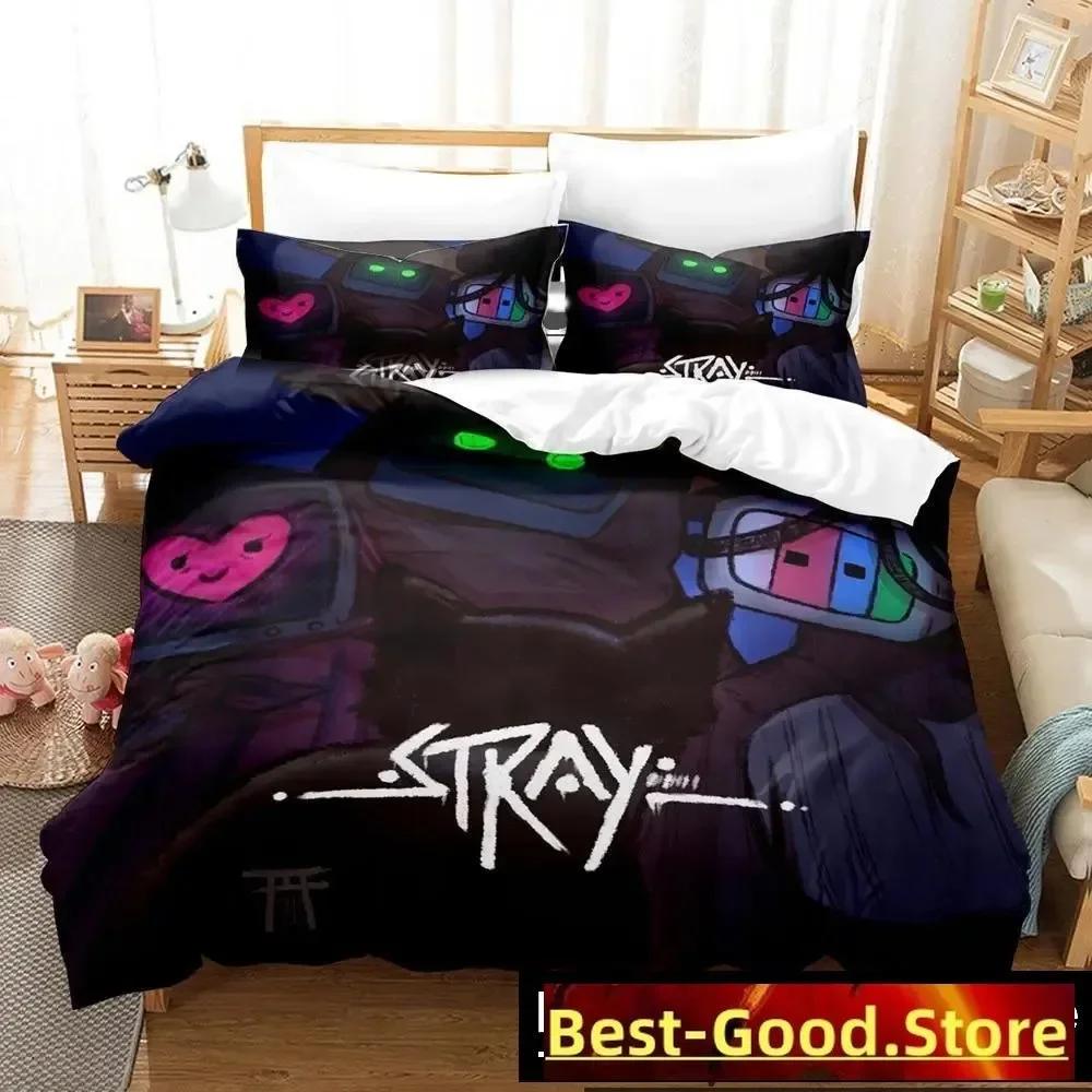 Модный игровой набор для кошек Stray Game Кот Момо Постельное белье Набор постельного белья с наволочкой Пододеяльник Мягкий Односпальный Двуспальный Queen Super King