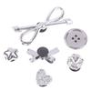 8Pcs/Set Metal Silver Electroplated Bow Button Dot Heart Charms Shoe Buckle Diy Detachable Clogs Sandals Accessories