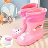 Online Children's Rain Shoes Girls Bundle Velvet Boys Non-slip Water Shoes Four Seasons Cartoon Cute Rain Boots Children