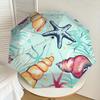 1pc Seashells, Starfish, Oceanic Pattern Umbrella with Plastic Handle,Suitable for All Seasons Home Travel Outdoor UmbrellaDD279