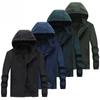 Men's Spring and Autumn Detachable Hooded Jacket Casual Sports Plush Cotton Jacket Solid Color Trendy Men