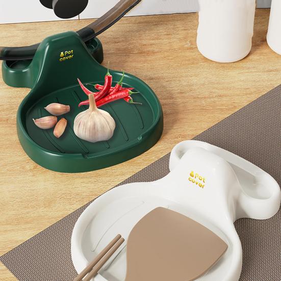 Держатель крышки кастрюли, гладкие края, устойчивое основание, удобная полка с крышкой для кастрюли, стеллаж для хранения посуды